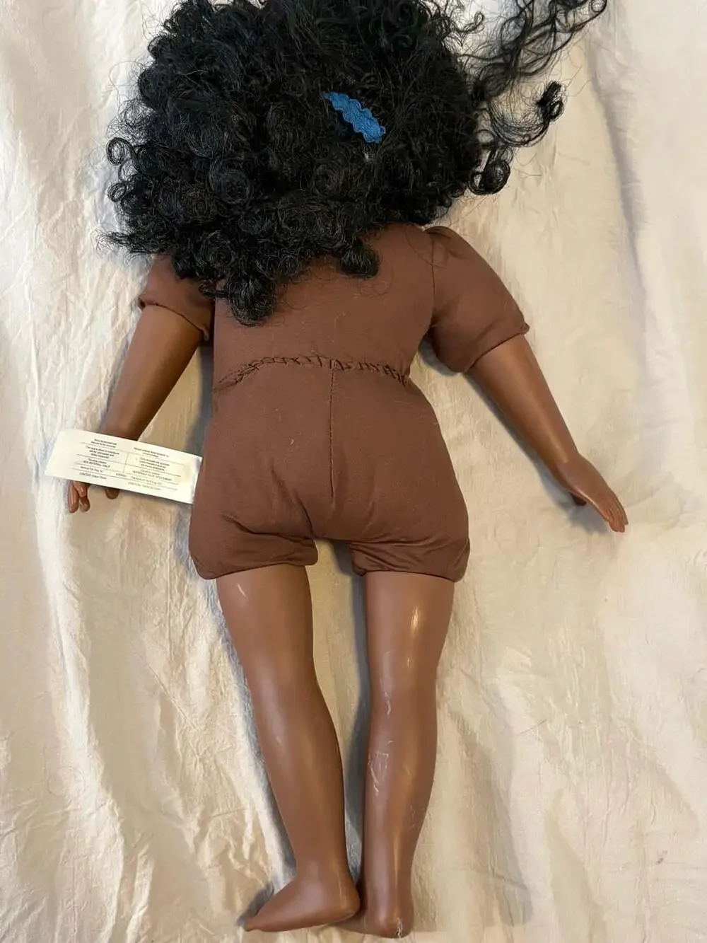 Fibre-Craft 1996 African American Doll 18 Inch Brown Hair Dark Skin